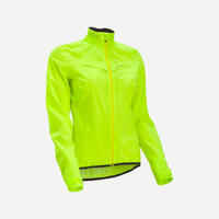 Chubasquero ciclismo mujer Van Rysel Racer amarillo