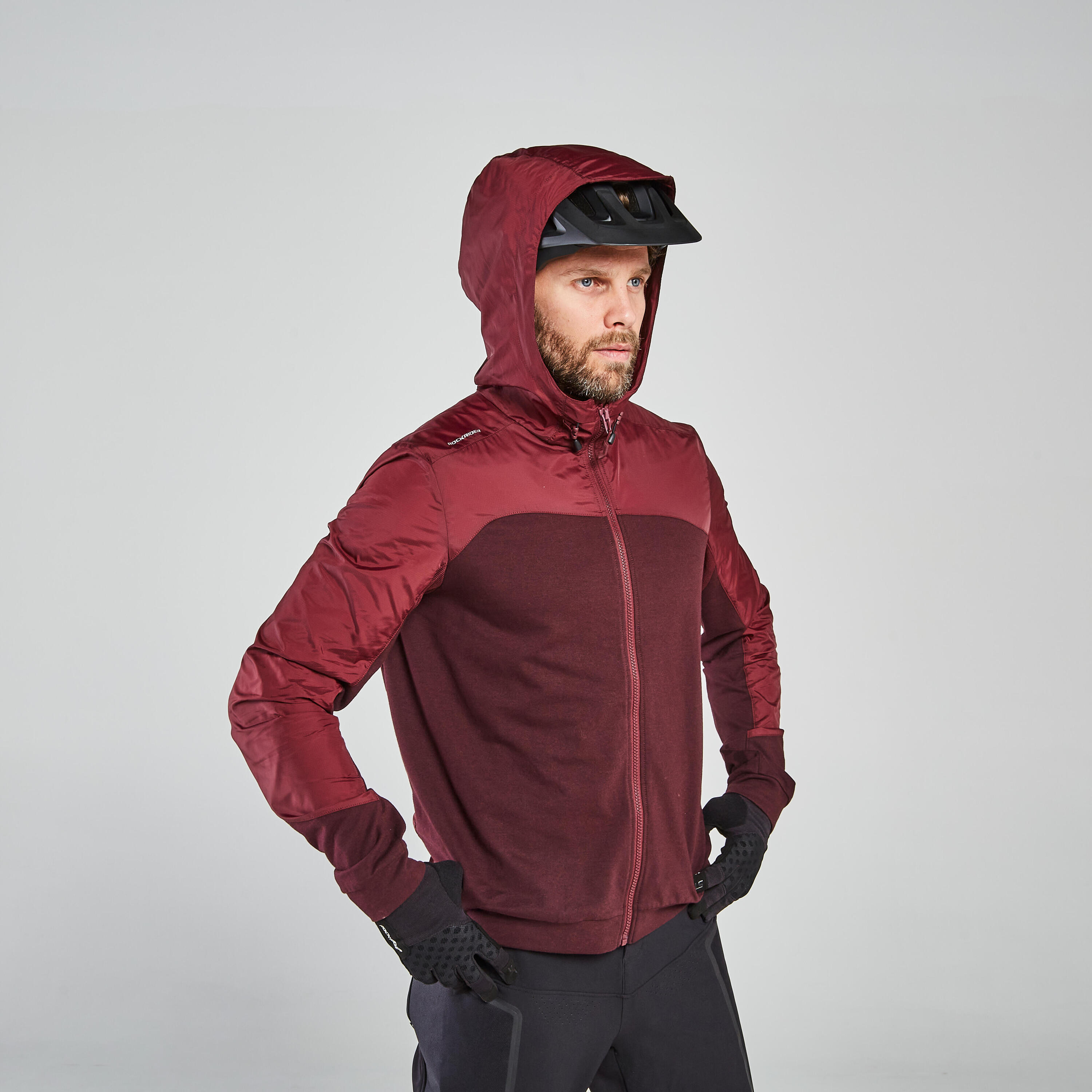 ROCKRIDER Mountain Bike Windproof Jacket - Burgundy