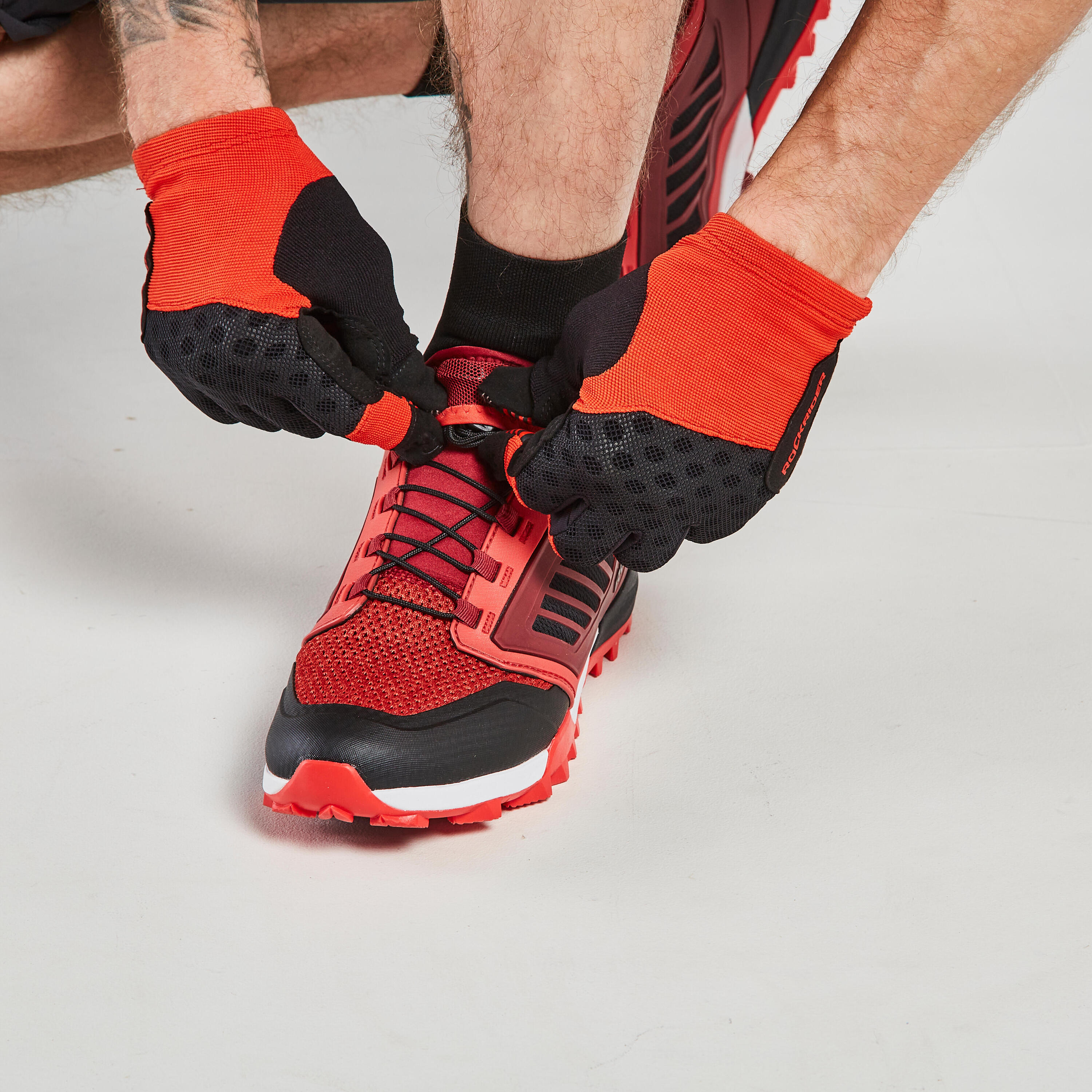 Scarpe mtb ST 500 rosse 3/8