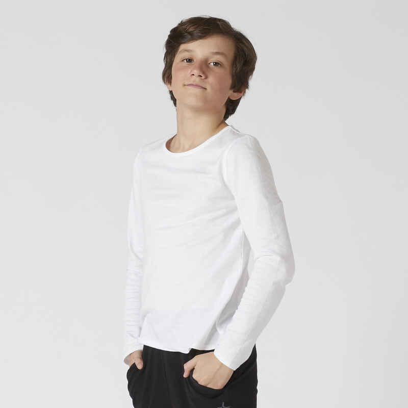 kids long sleeve white t shirt