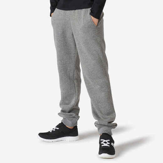 
      Boys' Warm Gym Loose-Fit Jogging Bottoms 100 - Mottled Light Grey
  