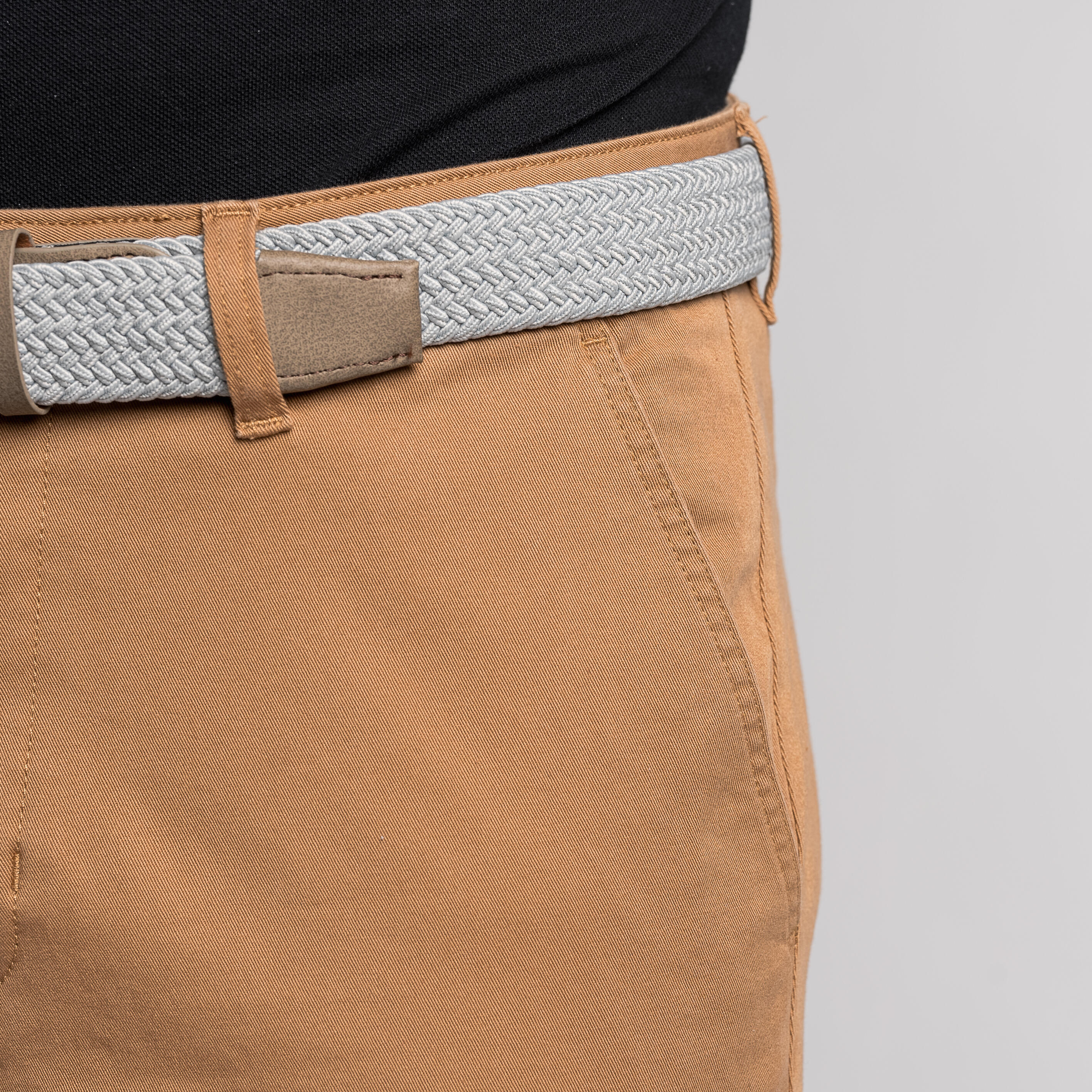 Men's golf cotton chino shorts - MW500 hazelnut
