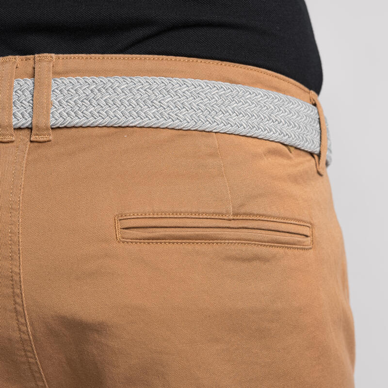 Golfshort voor heren MW500 chino geelbruin