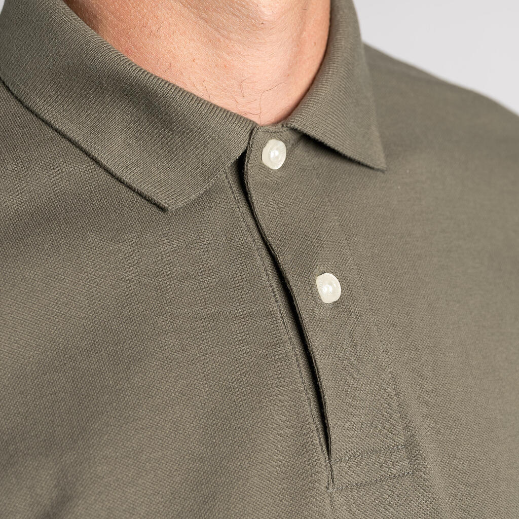 Men's golf long-sleeved polo shirt - MW500 white