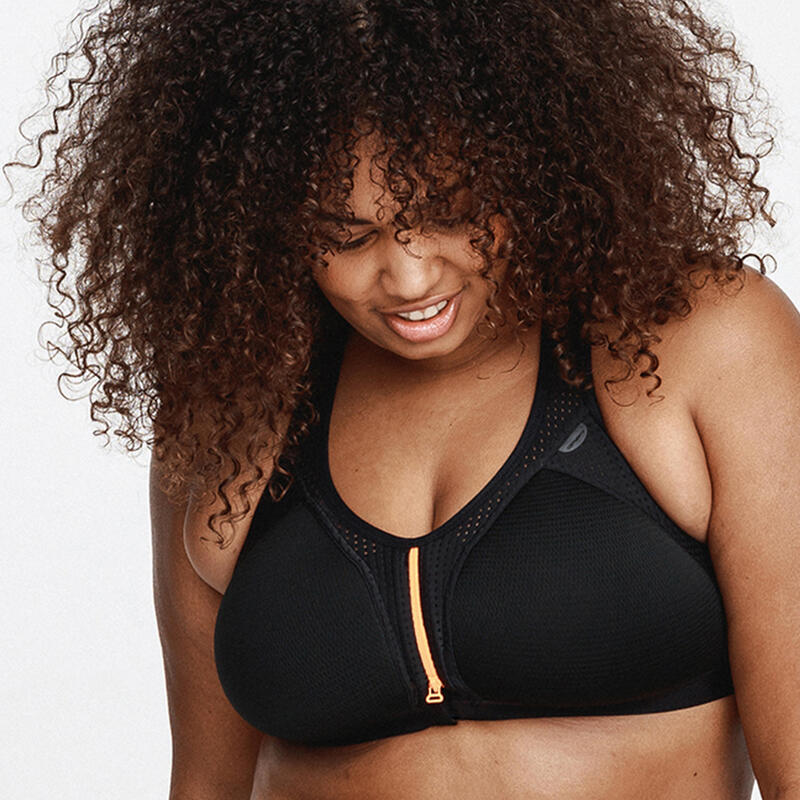 Топ для бега на молнии черный BRA ZIP Топ для бега на молнии черный BRA ZIP