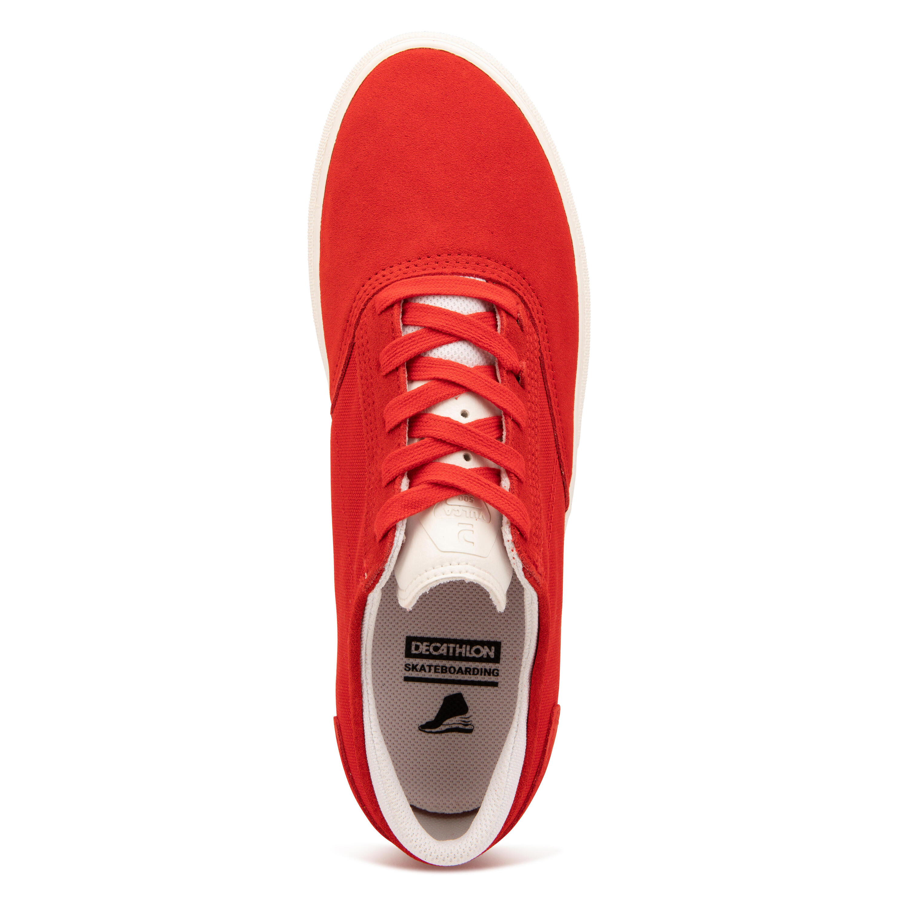Adult Vulcanised Skate Shoes Vulca 500 II - Red/White 6/14