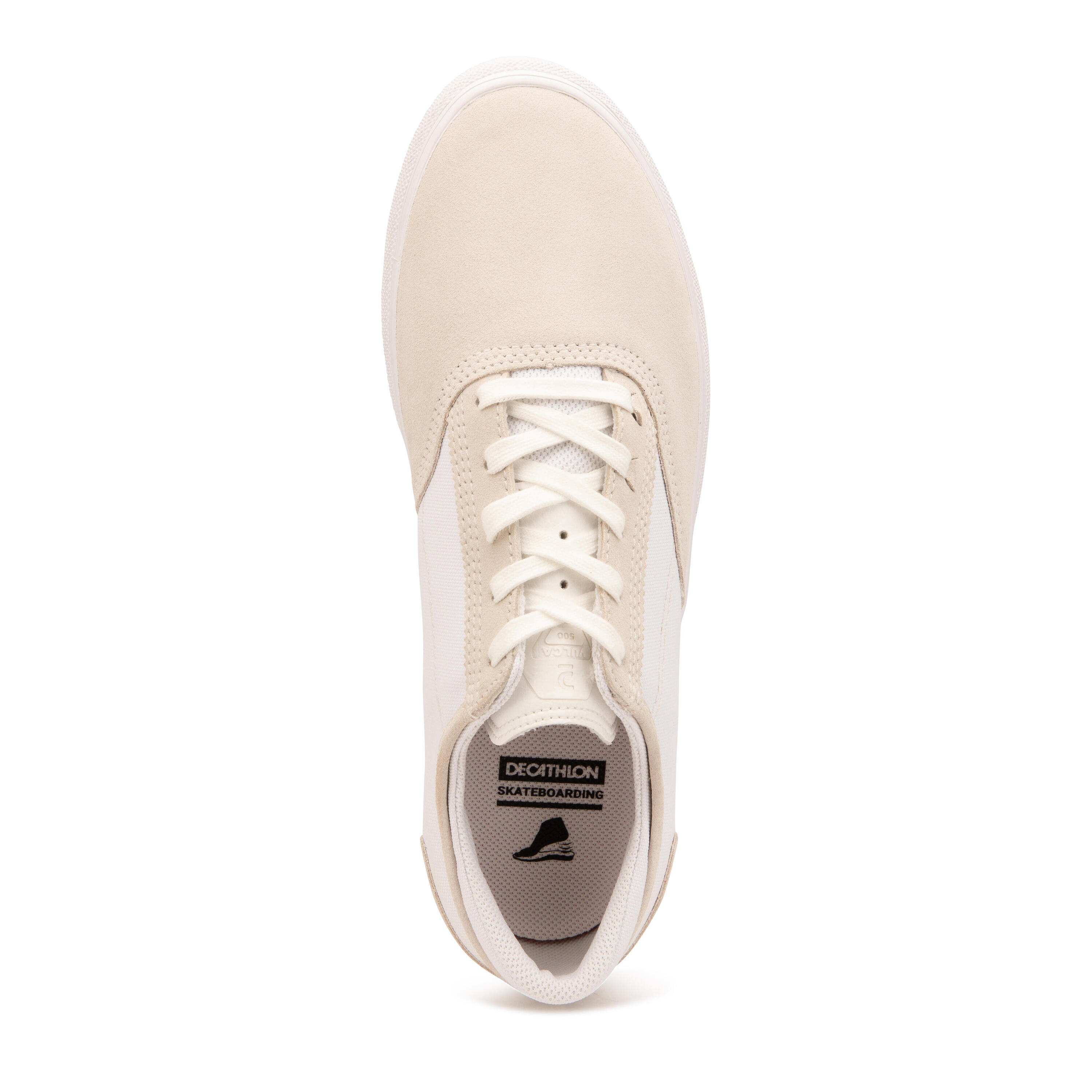 Adult Vulcanised Skate Shoes Vulca 500 II - White/White 9/18