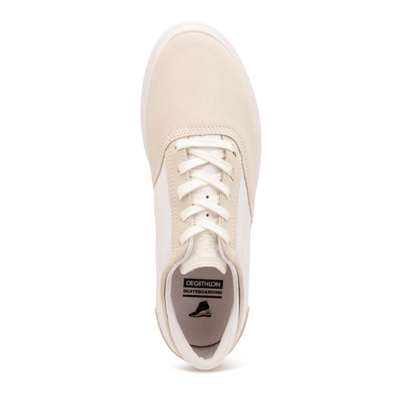 Chaussures vulcanisées de skateboard adulte VULCA 500 II blanche, / blanche.