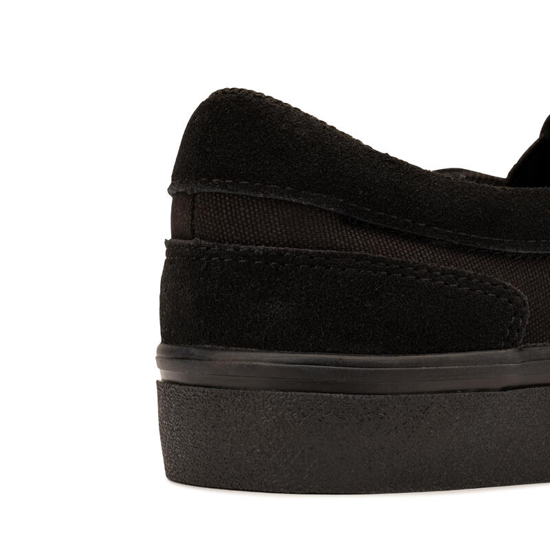 Calçado de Skate Cano Baixo Sem Atacadores Adulto VULCA 500 Slip-On Preto