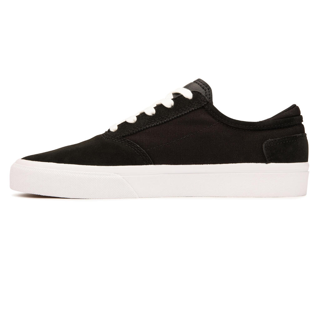 Chaussures vulcanisées de skateboard adulte vulca 500 ii noire / blanche.