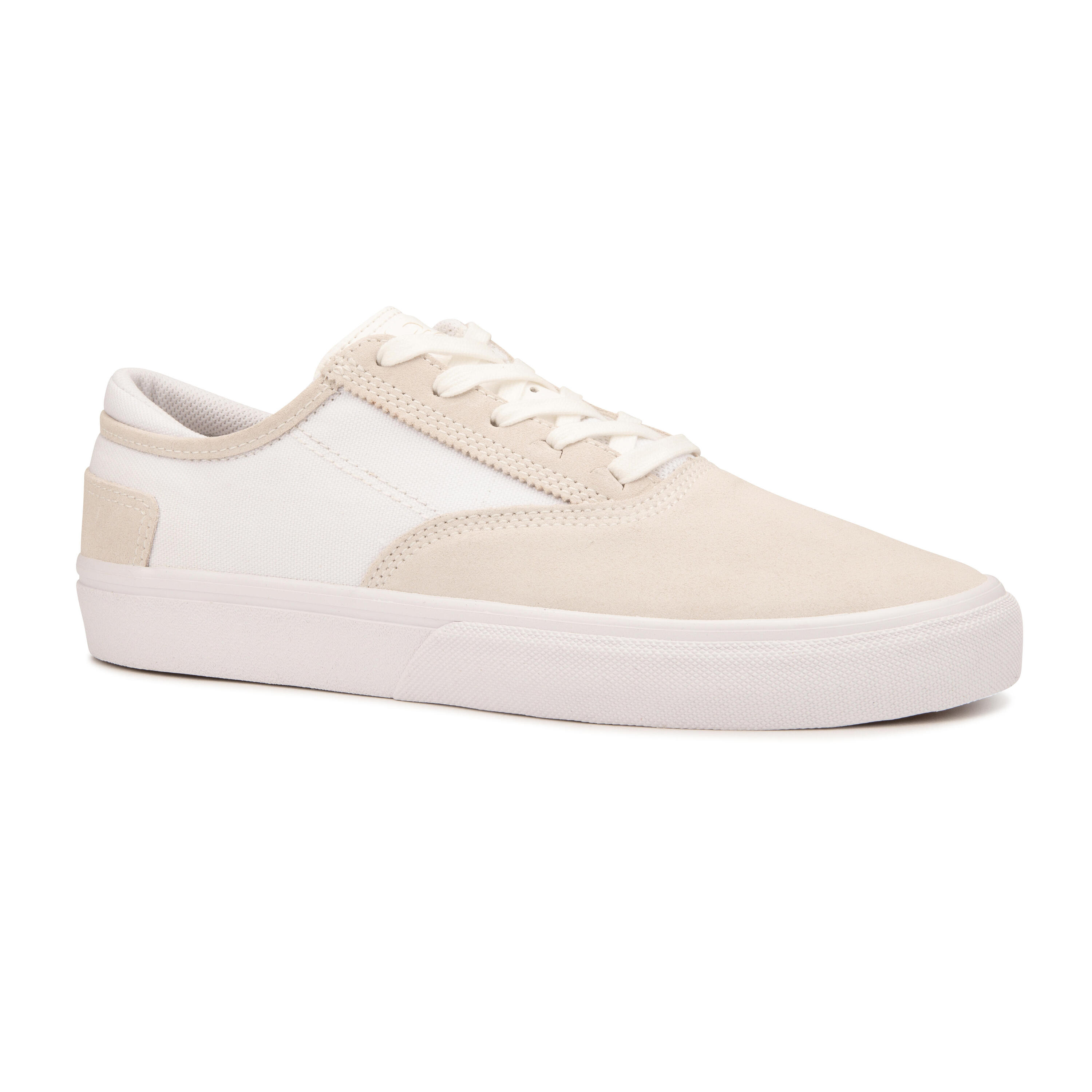 OXELO Adult Vulcanised Skate Shoes Vulca 500 II - White/White