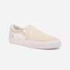 Chaussures basses de skateboard sans lacets adulte VULCA 500 slip-on blanche