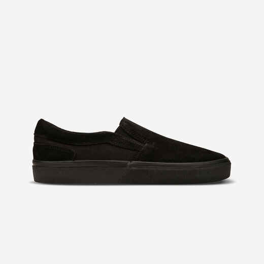 
      Chaussures basses de skateboard sans lacets adulte VULCA 500 slip-on noire
  