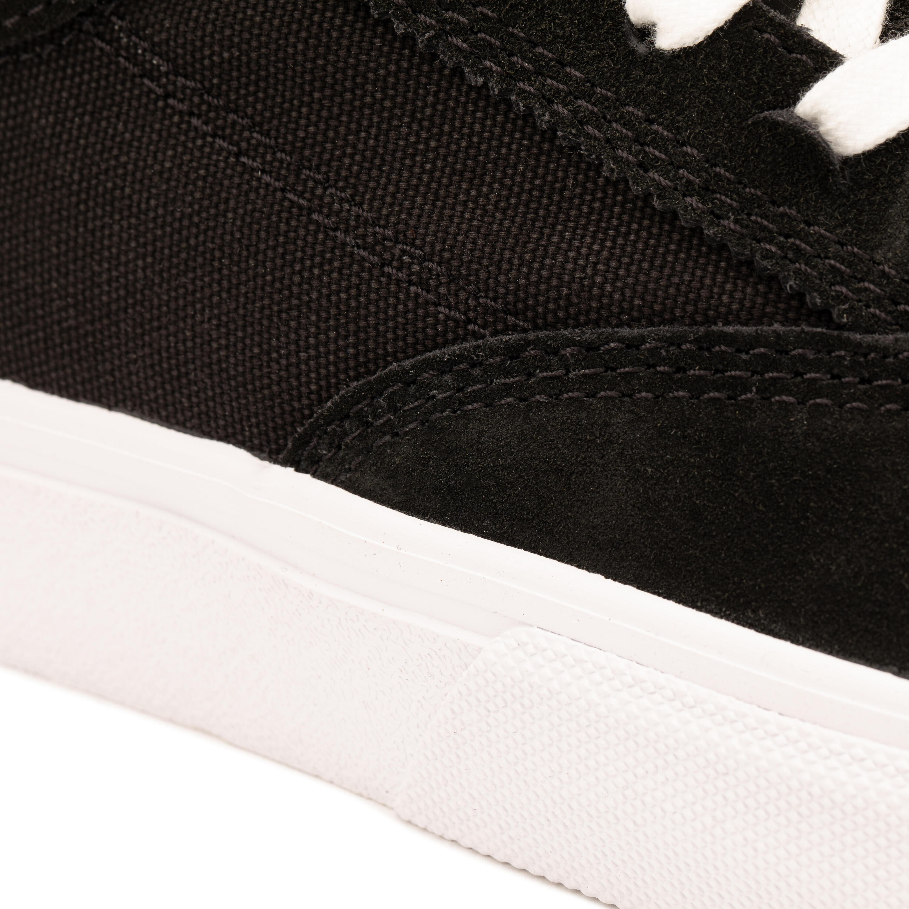 Adult Vulcanised Skate Shoes Vulca 500 II - Black/White 15/17
