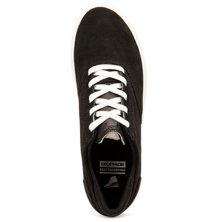 Chaussures vulcanisées de skateboard adulte VULCA 500 II noire / blanche.