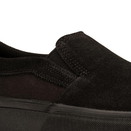 Crne cipele za skejtbording bez pertli za odrasle VULCA 500