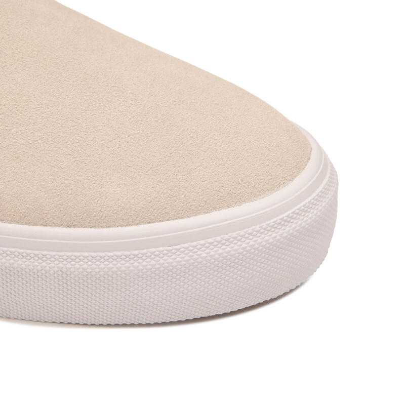 Calçado de Skate Cano Baixo Sem Atacadores Adulto VULCA 500 Slip-On Branco