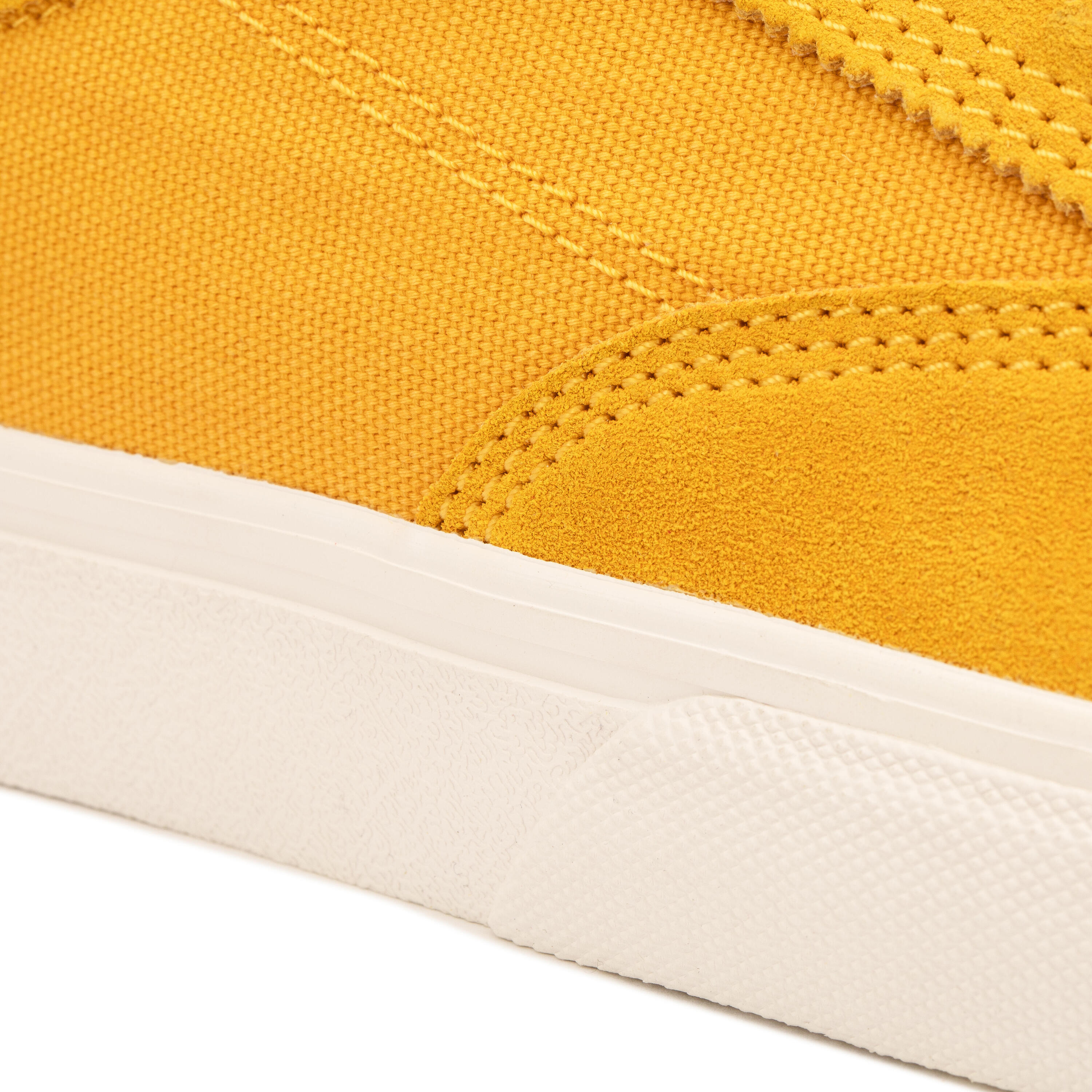 Adult Vulcanised Skate Shoes Vulca 500 II - Yellow/White 12/14