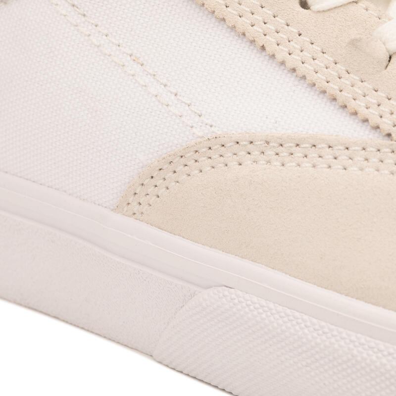 Chaussures vulcanisées de skateboard adulte VULCA 500 II blanche, / blanche.