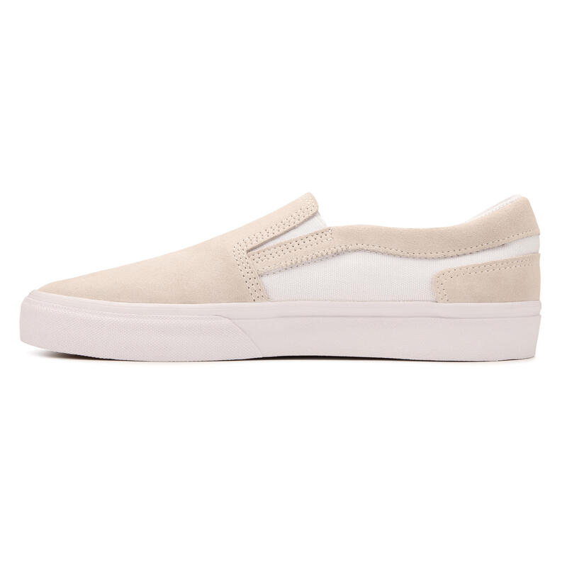 Calçado de Skate Cano Baixo Sem Atacadores Adulto VULCA 500 Slip-On Branco