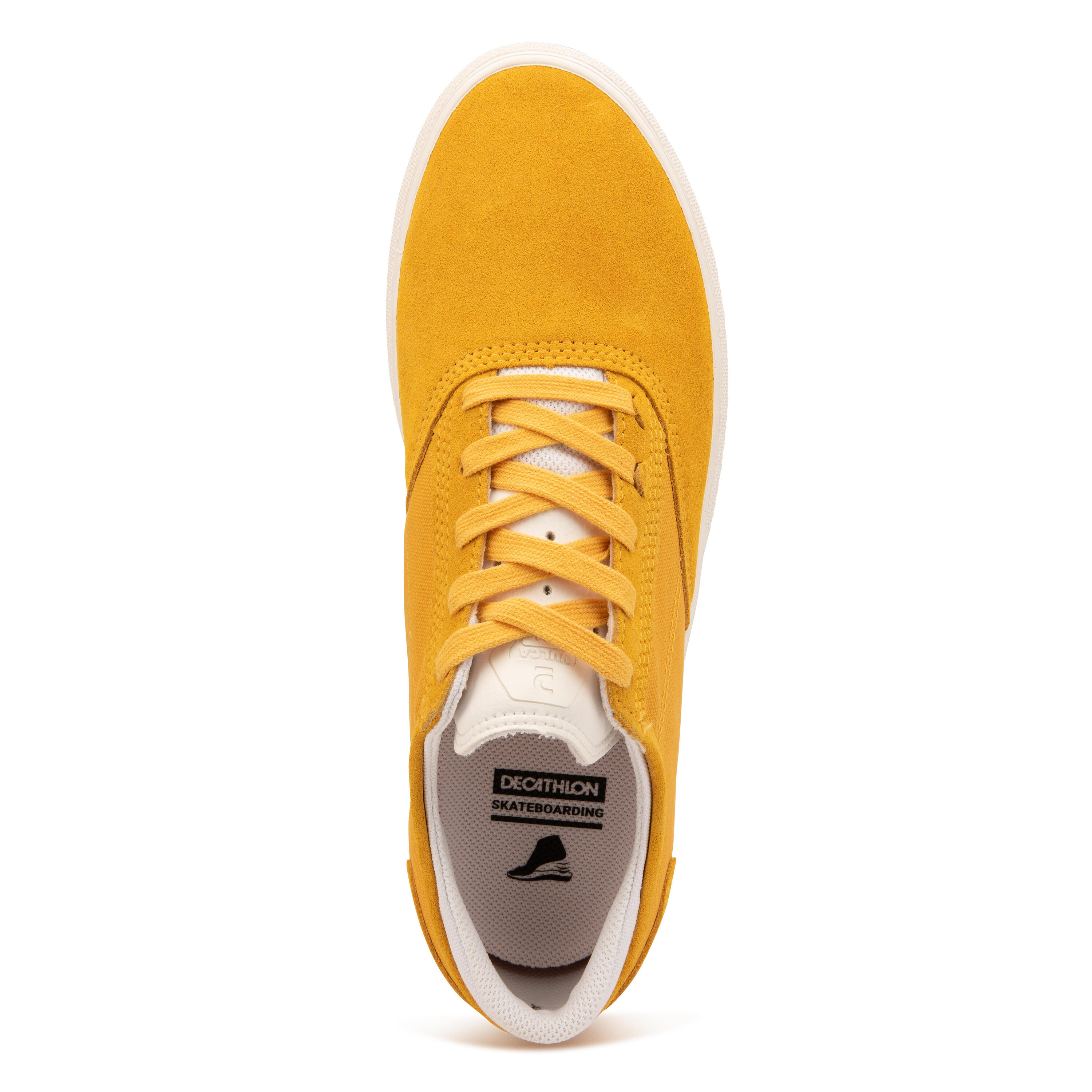 Adult Vulcanised Skate Shoes Vulca 500 II - Yellow/White 6/14
