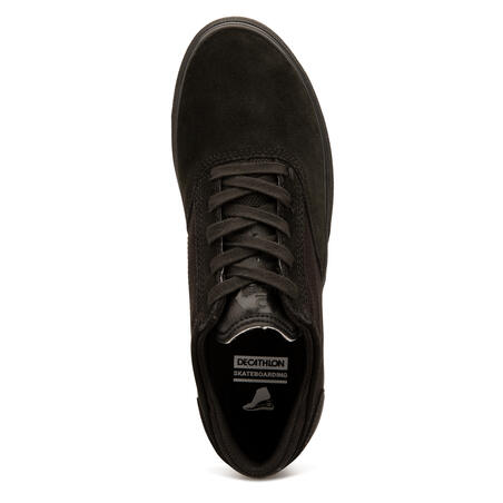 Crno-crne cipele za skejtbording za odrasle VULCA 500 II