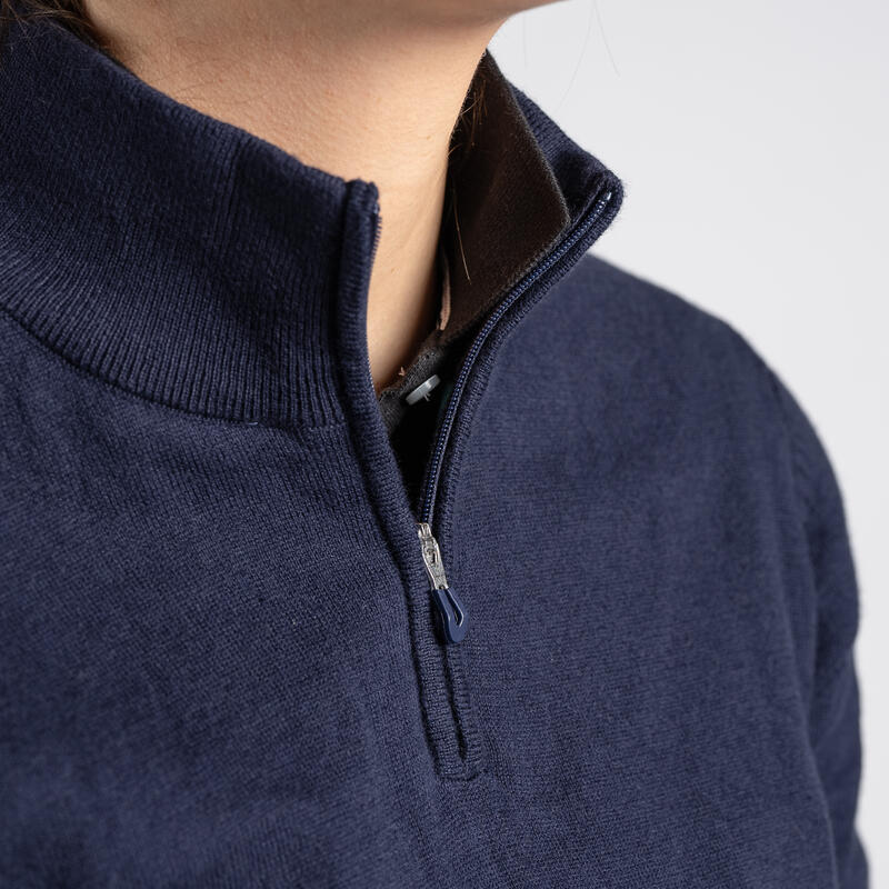 Pull de golf coupe-vent femme MW500 bleu marine