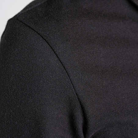 Golf Poloshirt langarm MW500 Damen schwarz
