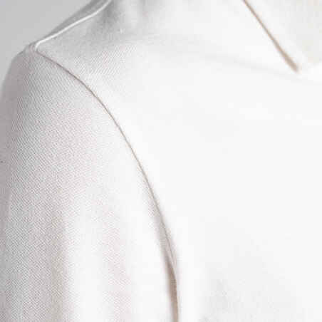 Women's long-sleeved golfing polo shirt MW500 - ivory