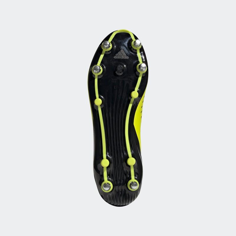 Chaussures de rugby vissées hybride terrain gras Adulte - MALICE SG jaune noir