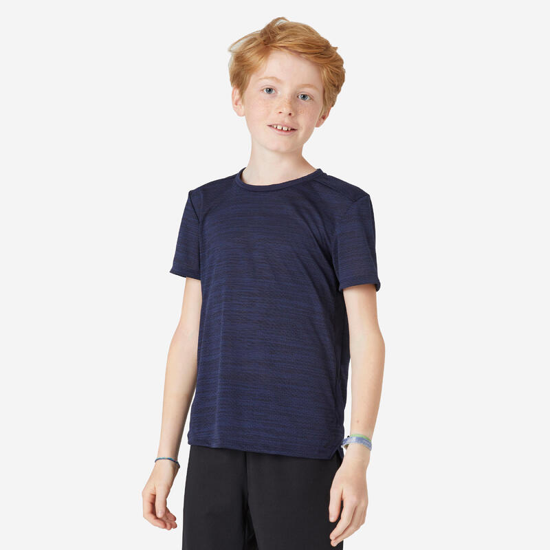 Ademend T-shirt voor kinderen 500 marineblauw