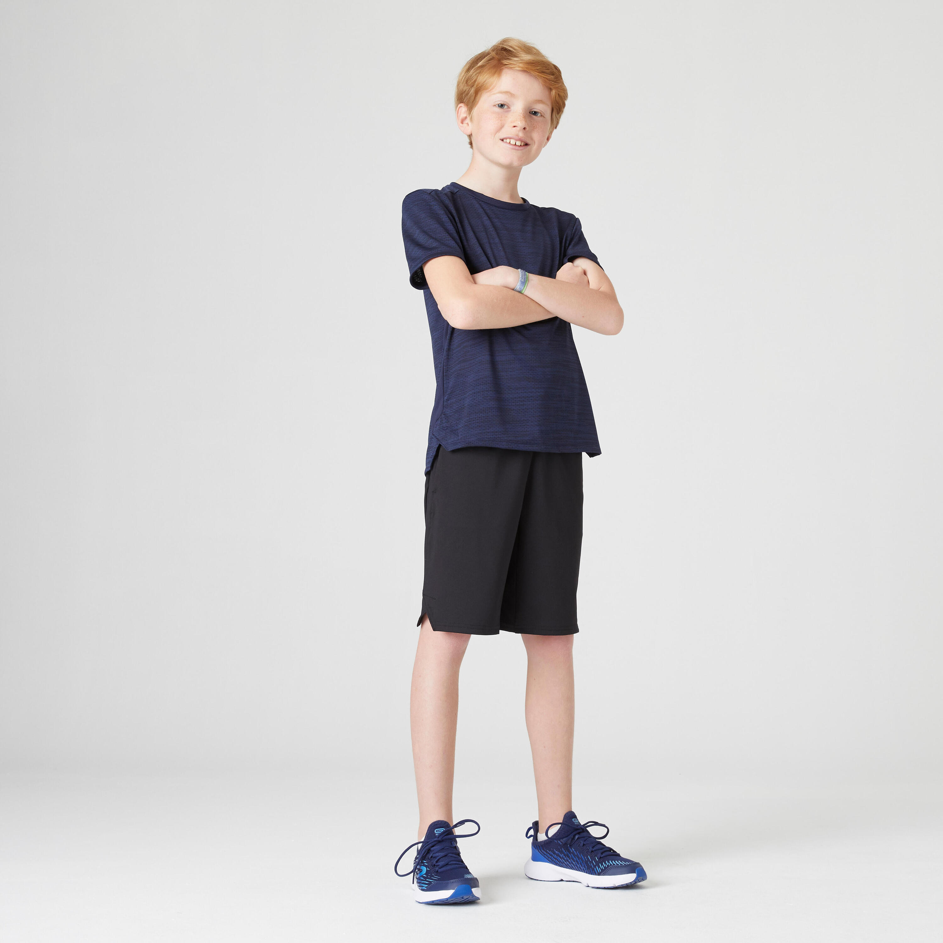 Kids' Synthetic Breathable T-Shirt S500 - Navy 2/5