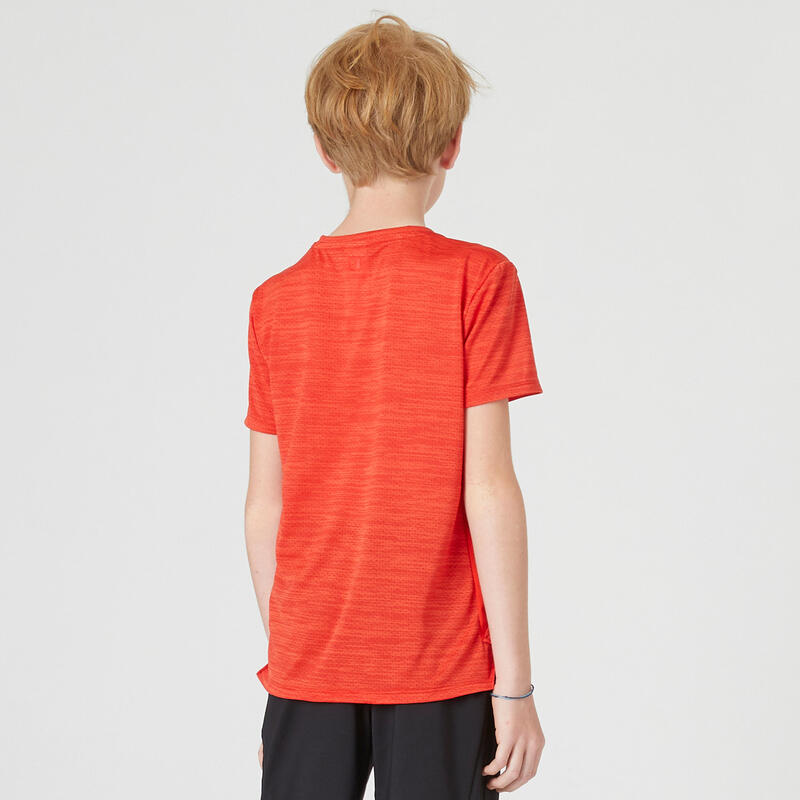 T-shirt bambino ginnastica 500 regular fit traspirante rossa