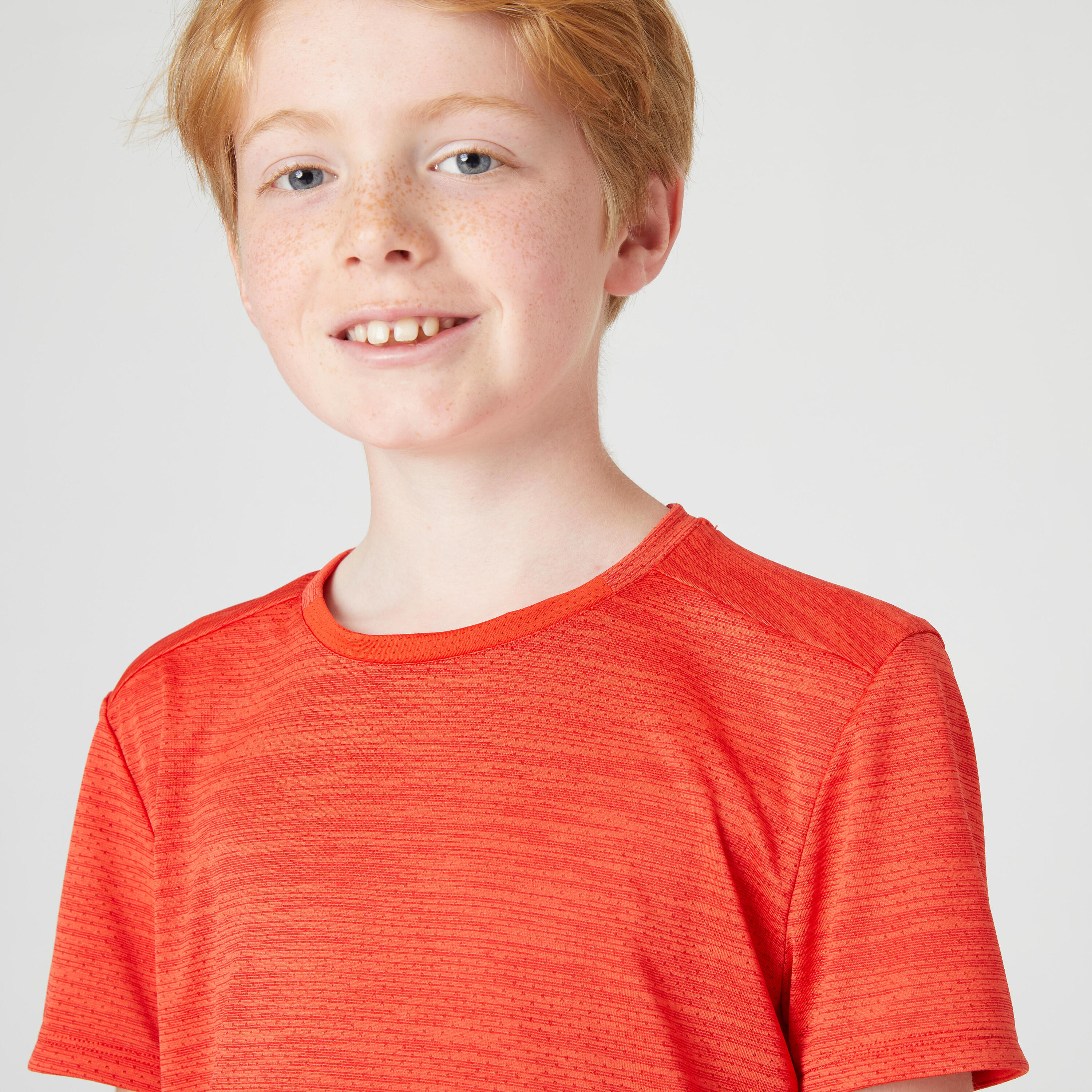 Camiseta gimnasia manga corta sintética transpirable Niños S500 rojo 4/10