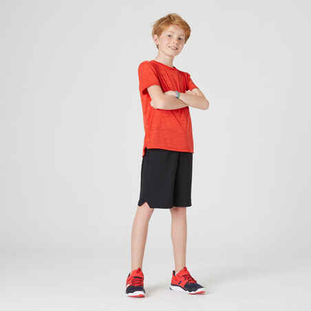 Camiseta gimnasia manga corta sintética transpirable Niños S500 rojo