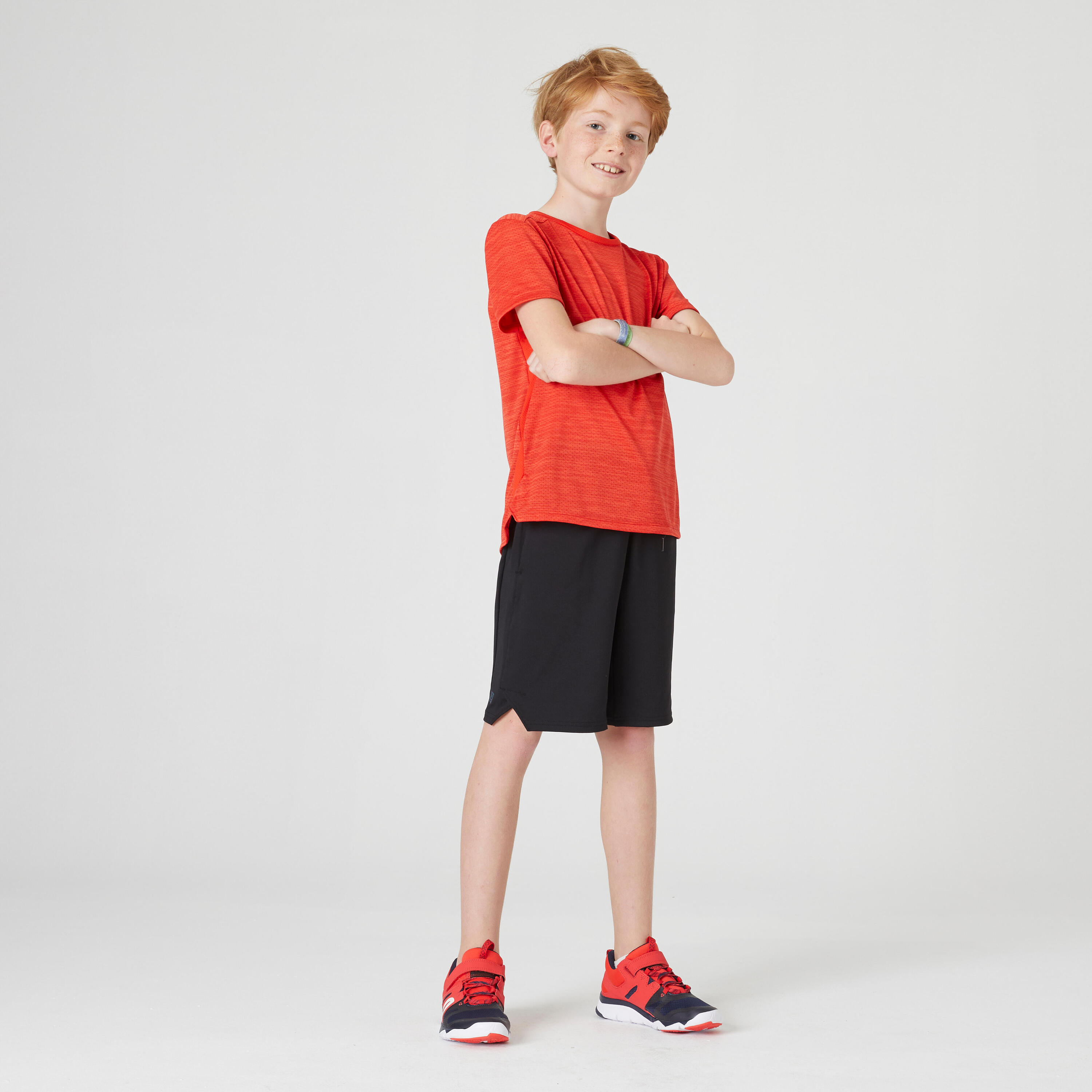 Kids' Synthetic Breathable T-Shirt S500 - Red 2/6