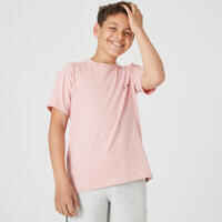 Kids' Breathable Cotton T-Shirt 500 - Pink