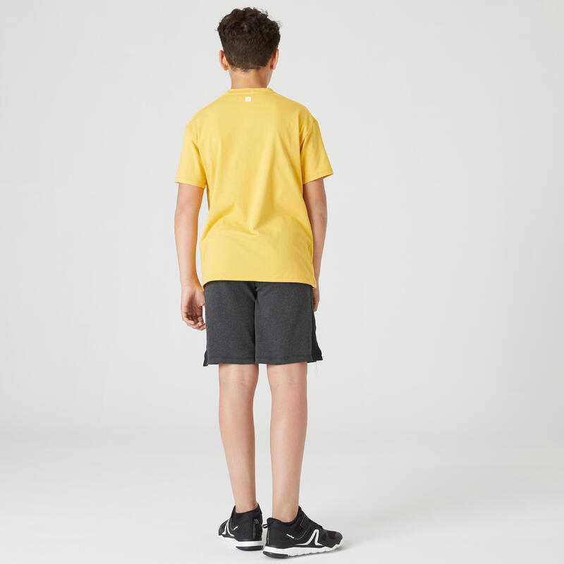 Camiseta gimnasia manga corta algodón transpirable Niños Domyos 500