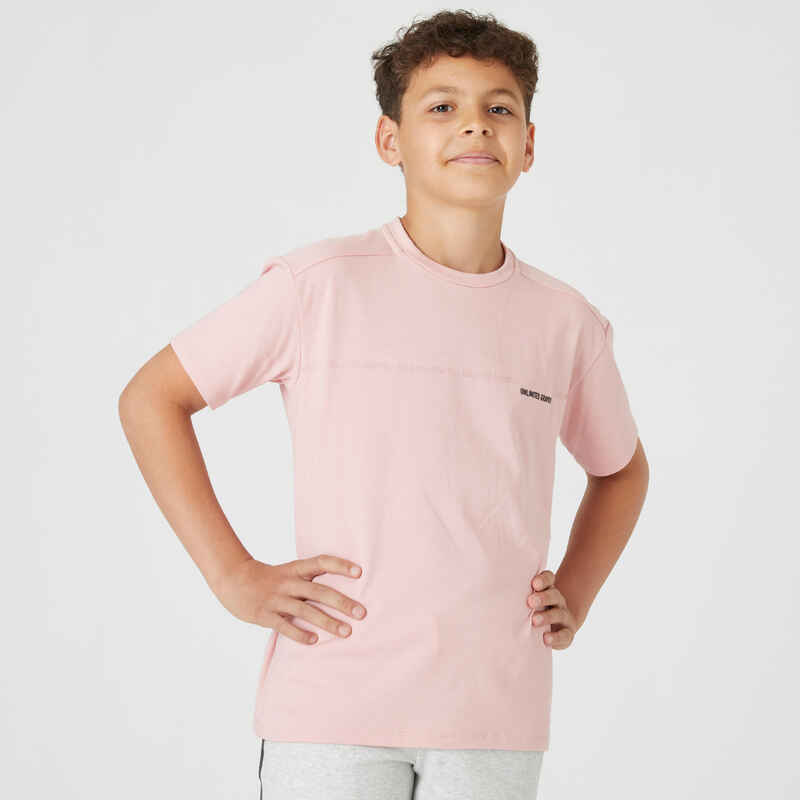 T-Shirt Baumwolle atmungsaktiv 500 Kinder rosa