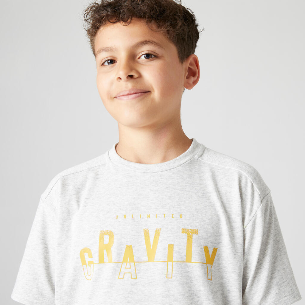 T-shirt enfant coton respirant - 500 vert kaki