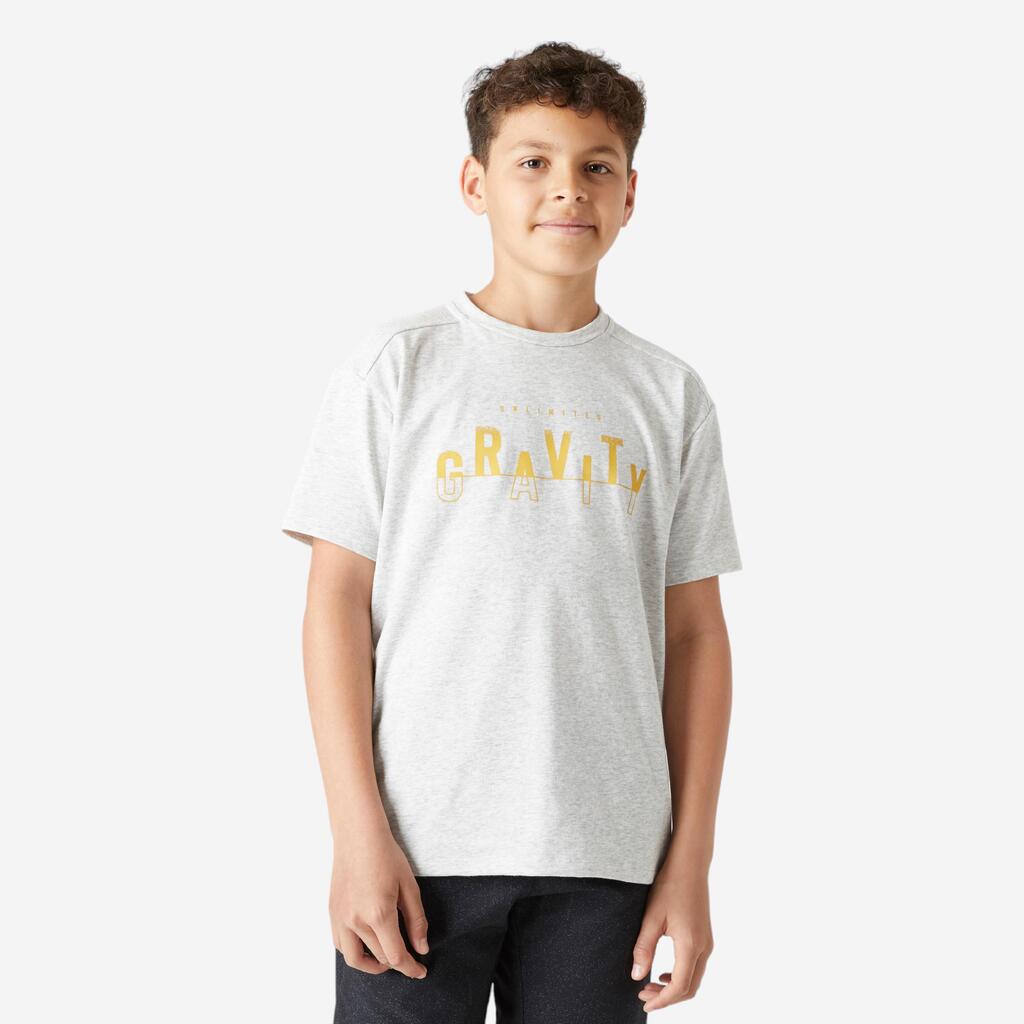 T-shirt enfant coton respirant - 500 gris clair