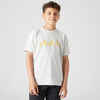 Chlapčenské tričko 500 na cvičenie svetlosivé