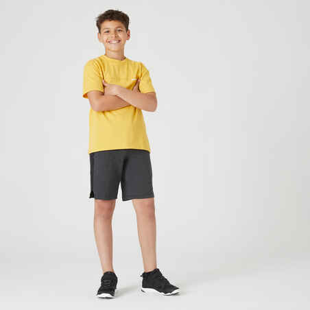 Kids' Breathable Cotton T-Shirt 500 - Yellow