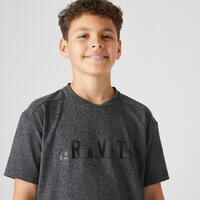 Kids' Breathable Cotton T-Shirt 500 - Dark Grey