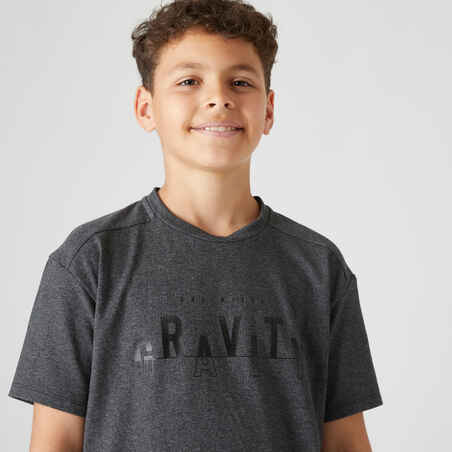 Kids' Breathable Cotton T-Shirt 500 - Dark Grey