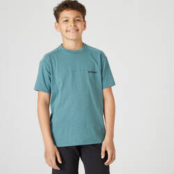 Kids' Breathable Cotton T-Shirt 500 - Khaki