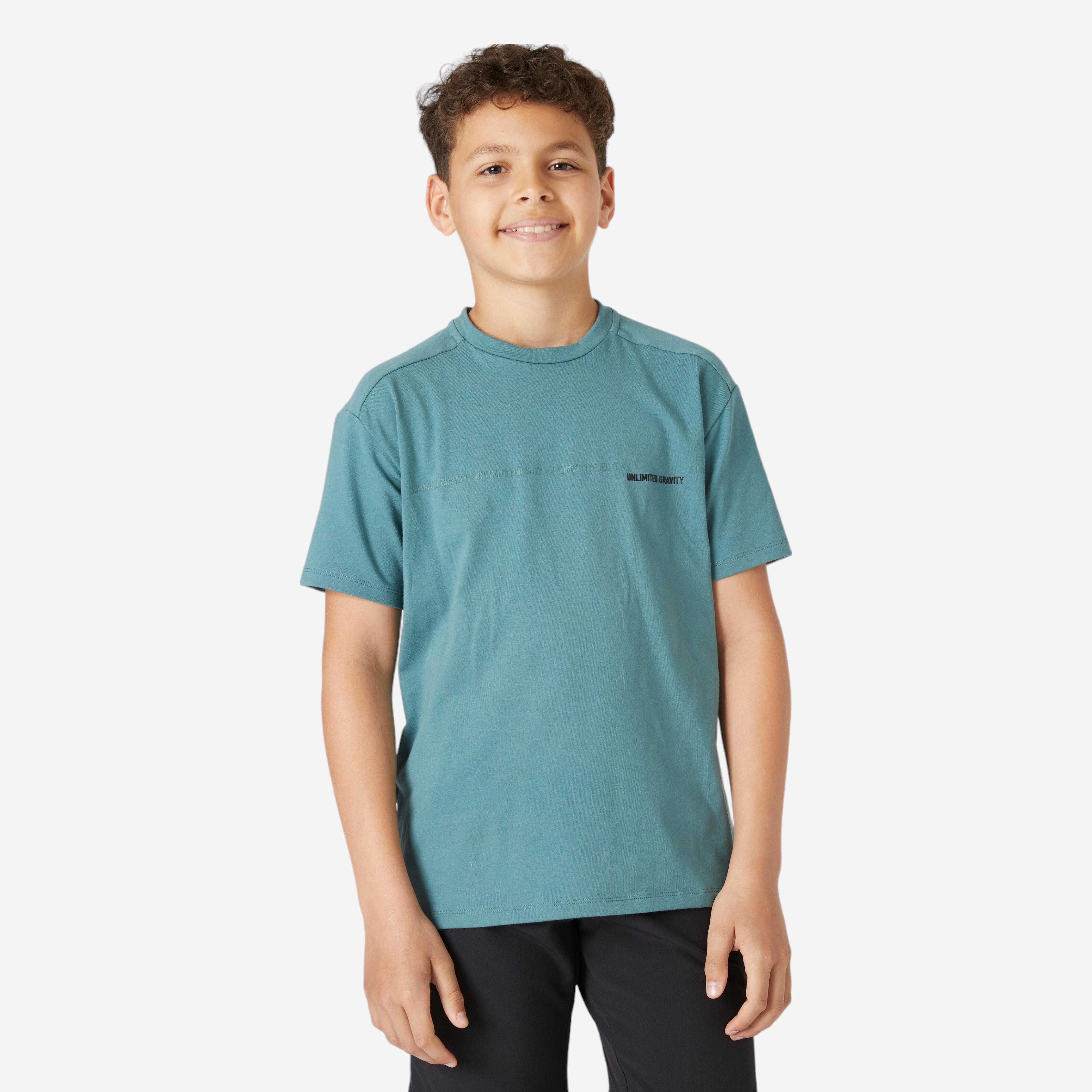 T shirt enfant coton respirant 500 vert kaki DECATHLON El Djazair