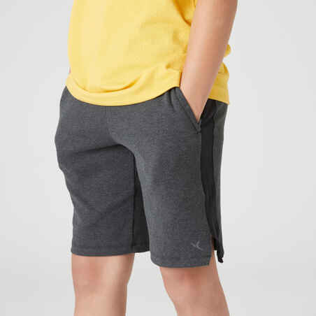 Kids' Cotton Shorts 500 - Dark Mottled Grey