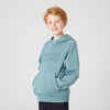 Kids' Warm Hooded Sweatshirt 500 - Khaki Green Print