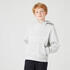 Kids' Brushed Jersey Hoodie 500 - Light Grey Marl/Print